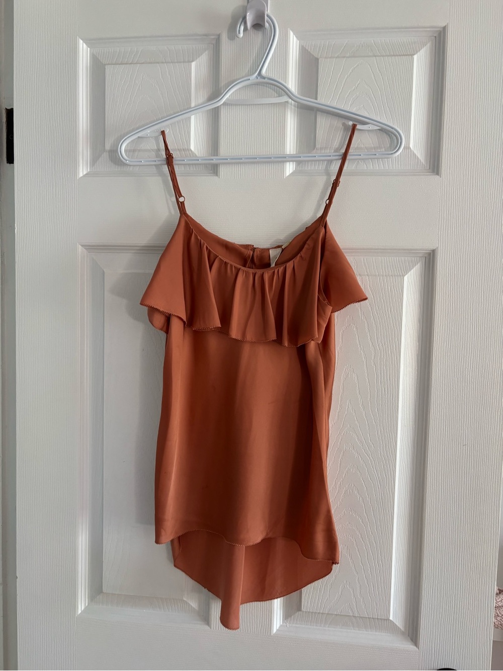 Womens Ruffle Cami Tank Top - Rust
